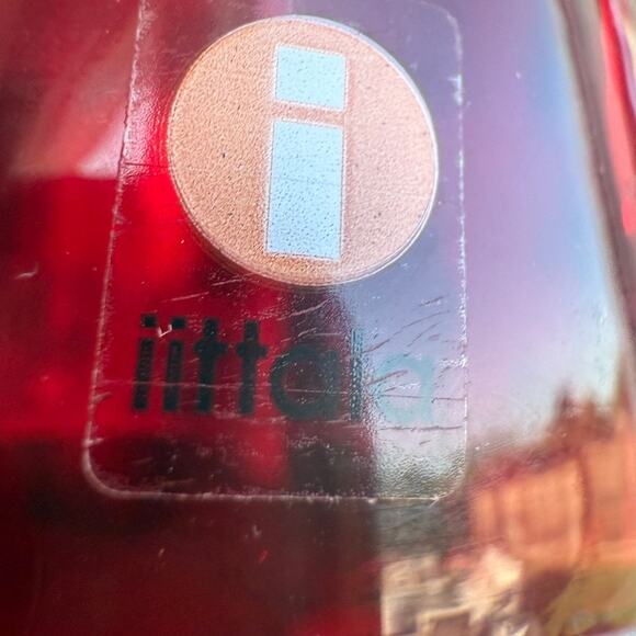 Iittala Atlas Candleholder Harri Koskinen 1996 Red Glass Finland 9" Modern Art - Picture 2 of 5